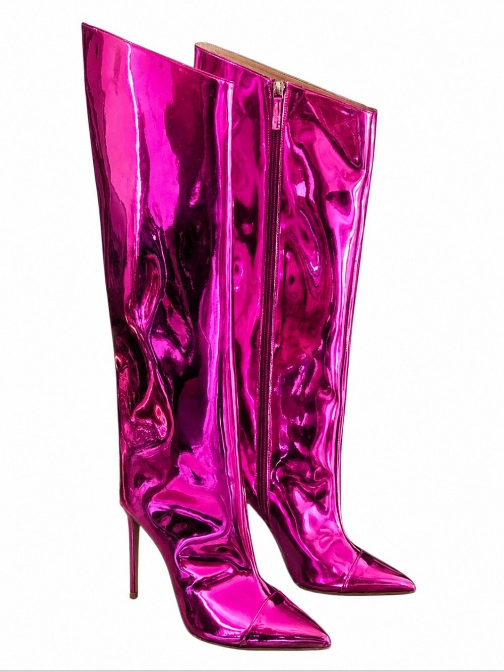 ALEXANDRE VAUTHIER | Metallic Pink Mirror Knee High Boots EU 36 US 6